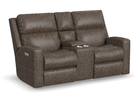 Score Power Reclining Loveseat with Console and Power Headrests and Lumbar