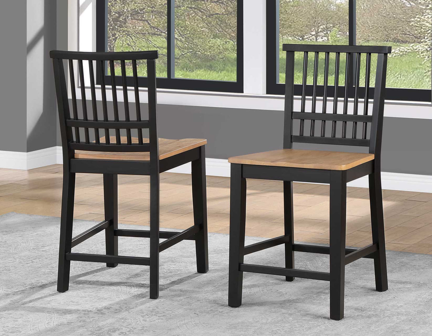 Magnolia 5-Piece 80-96-inch Black Counter Table Dining Set