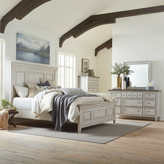 Heartland - King California Panel Bed, Dresser & Mirror, Chest