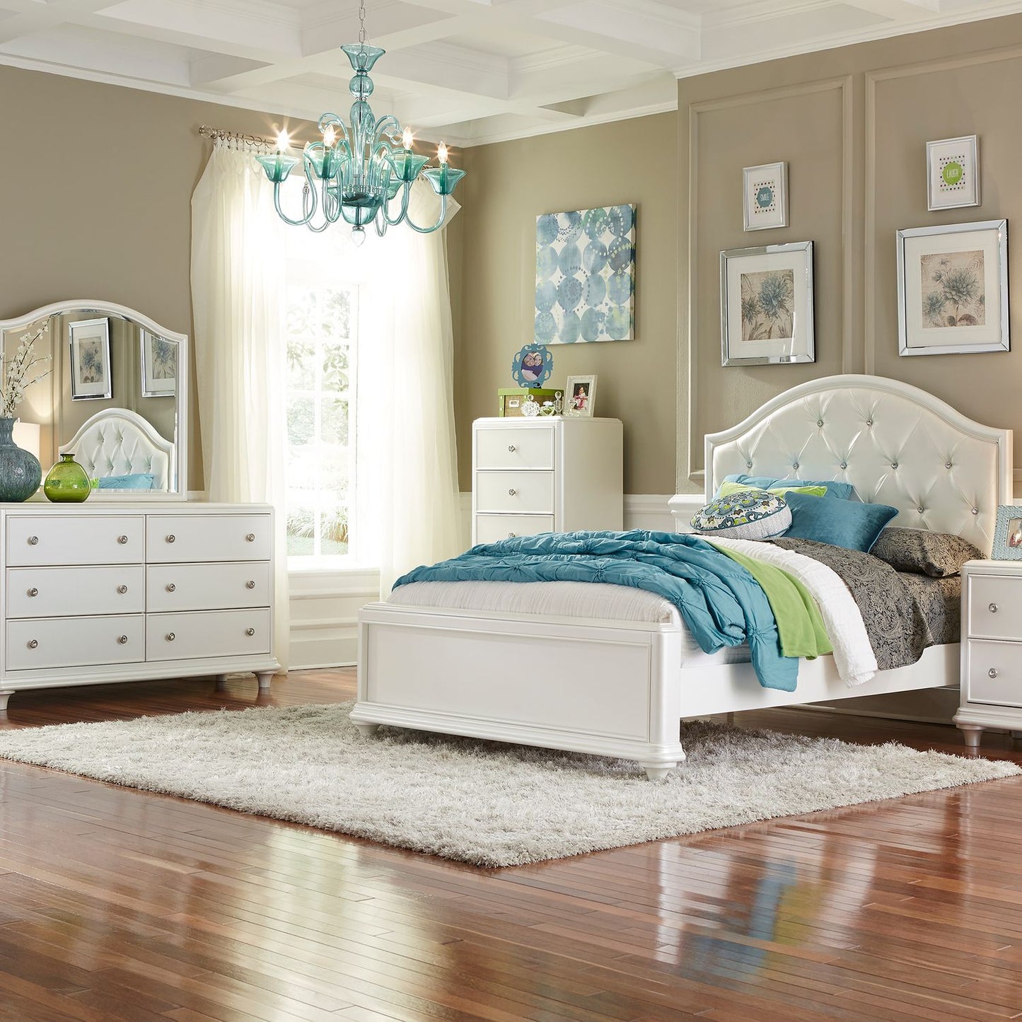 Stardust - Twin Panel Bed, Dresser & Mirror