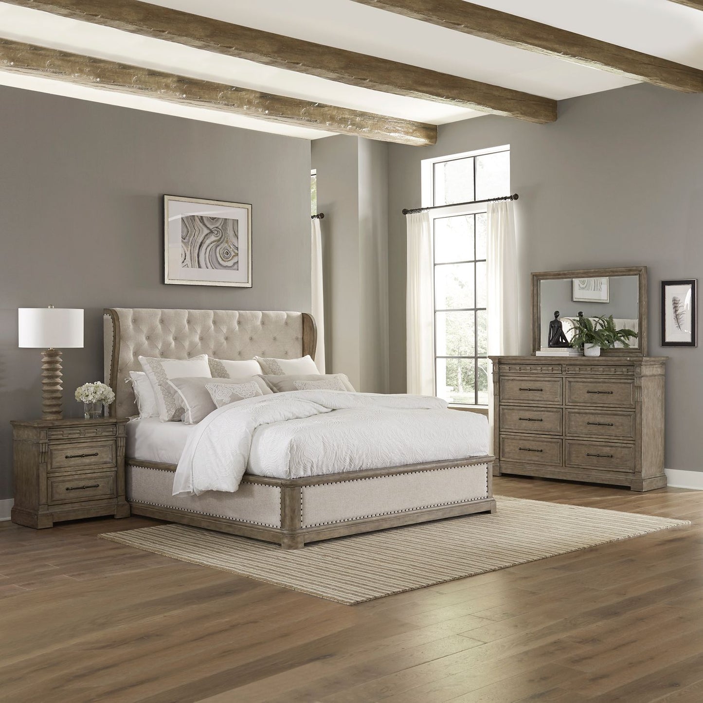 Town & Country - Queen Shelter Bed, Dresser & Mirror, Night Stand