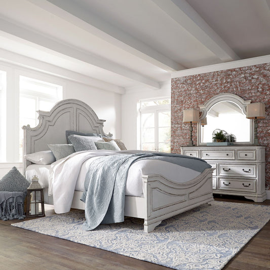 Magnolia Manor - Queen Panel Bed, Dresser & Mirror