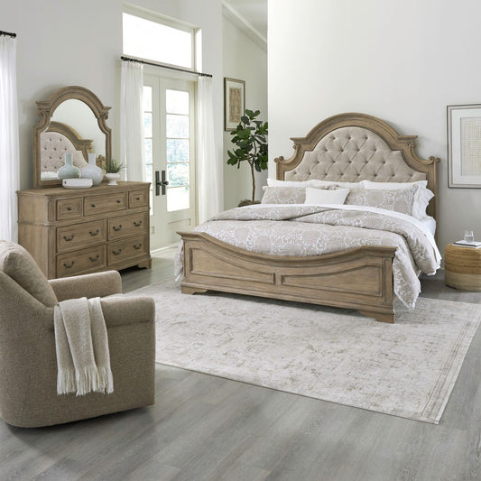 Magnolia Manor - Queen Uph Bed, Dresser & Mirror