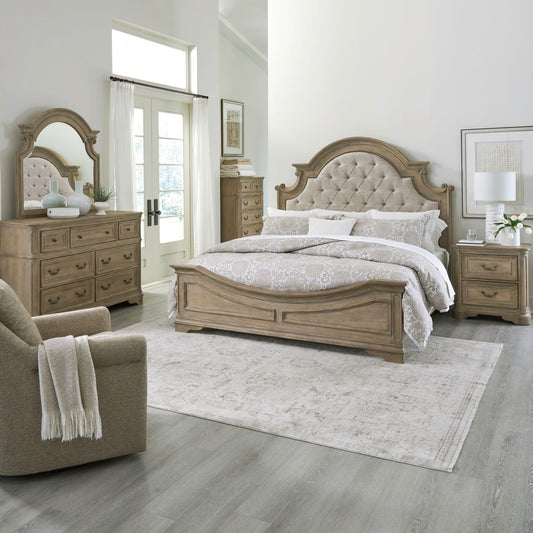 Magnolia Manor - Queen Uph Bed, Dresser & Mirror, Chest, Night Stand