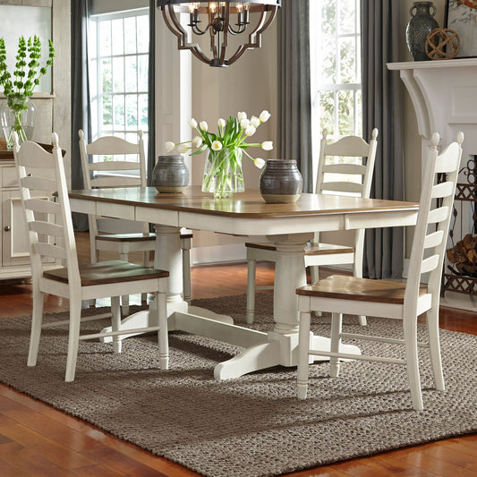 Springfield - 5 Piece Double Pedestal Table Set