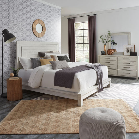 Modern Farmhouse - Queen Platform Bed, Dresser & Mirror