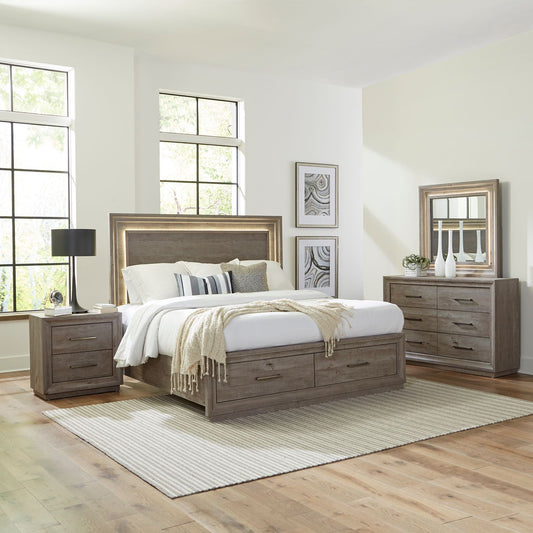 Horizons - Queen Storage Bed, Dresser & Mirror, Night Stand