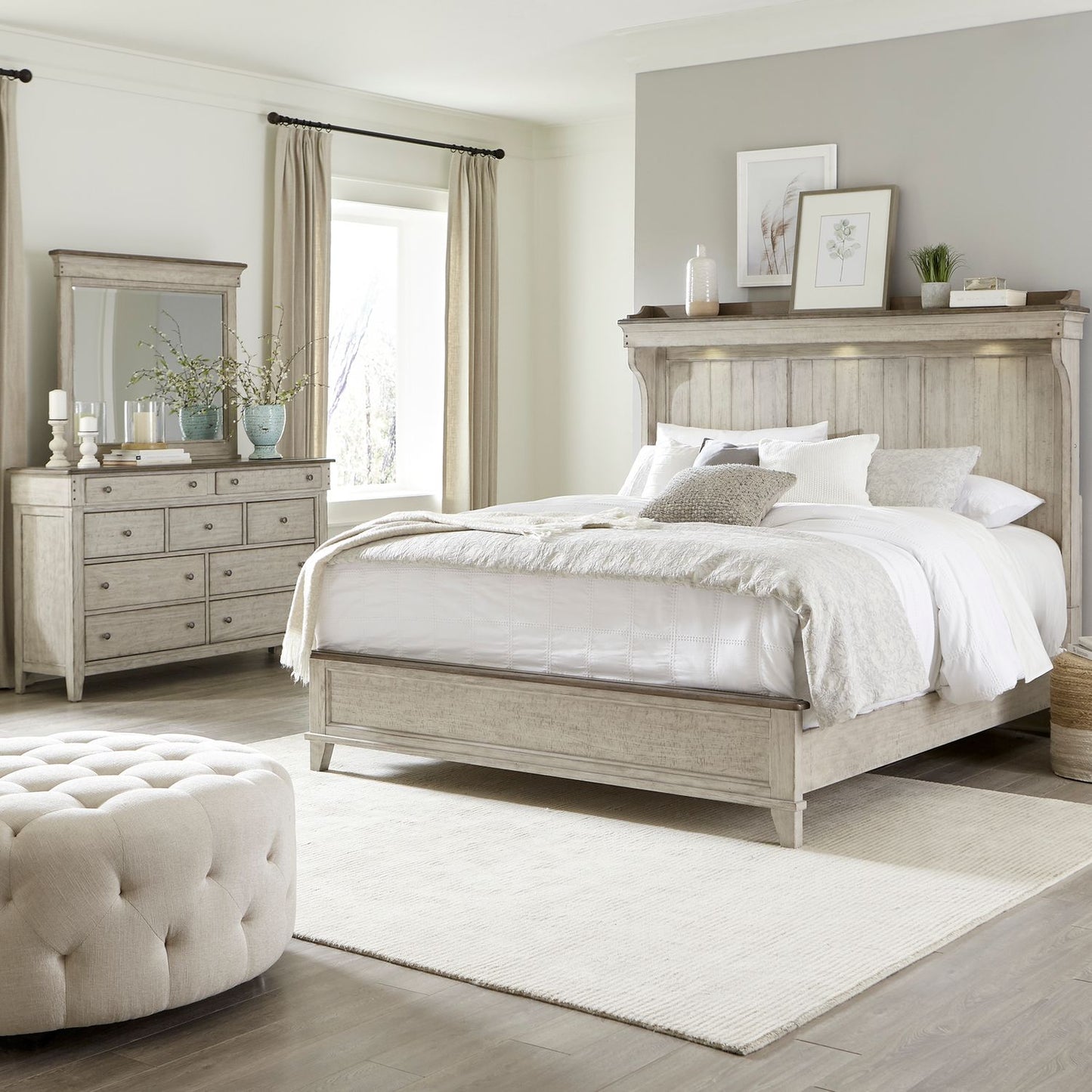 Ivy Hollow - King Mantle Bed, Dresser & Mirror