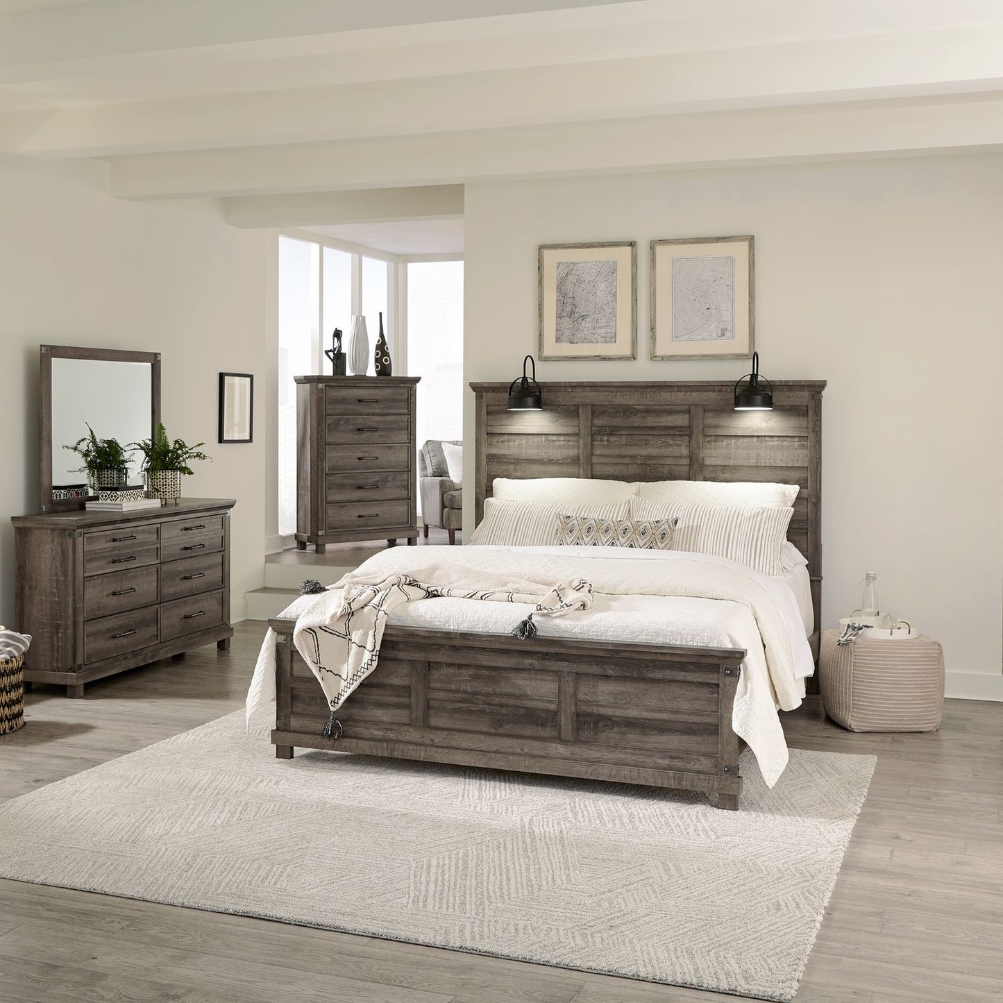 Lakeside Haven - Queen Panel Bed, Dresser & Mirror, Chest