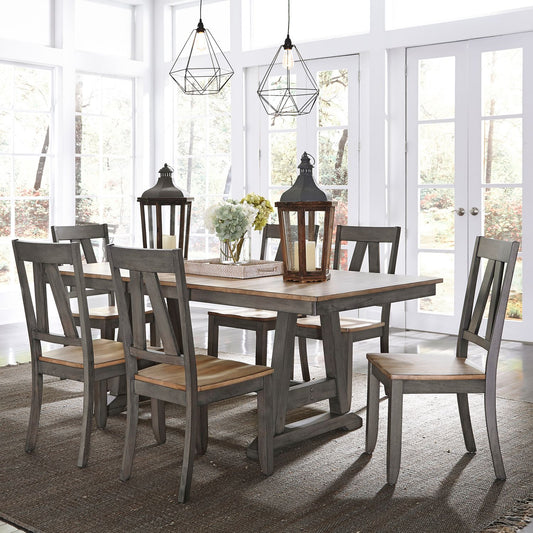 Lindsey Farm - 7 Piece Trestle Table Set