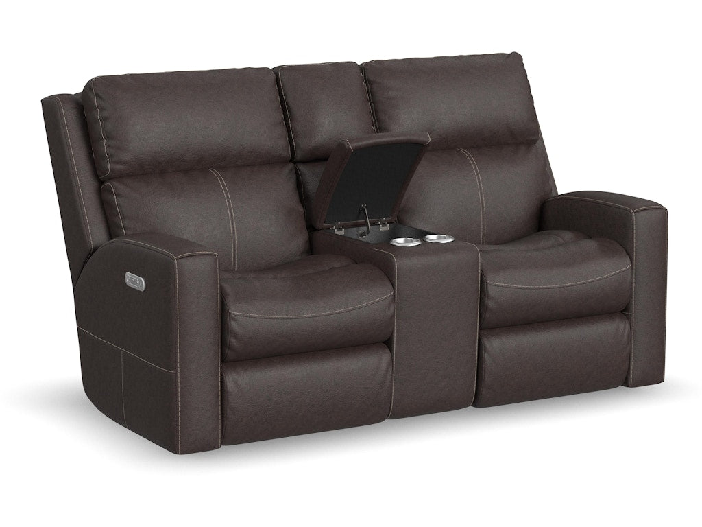 Score Power Reclining Loveseat with Console and Power Headrests and Lumbar