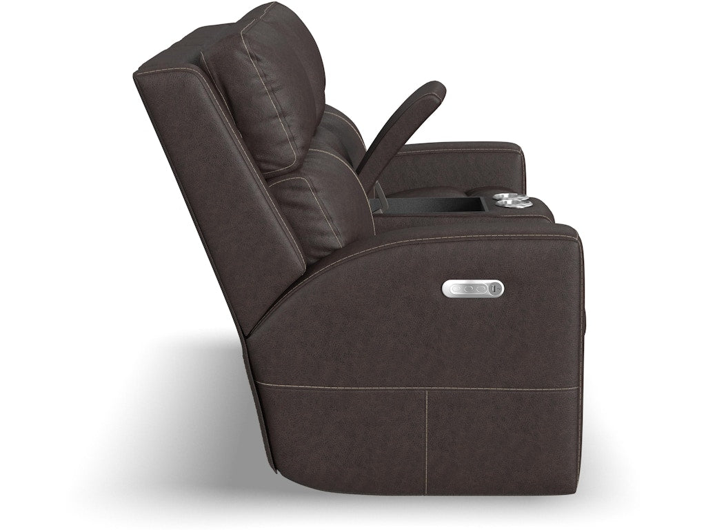 Score Power Reclining Loveseat with Console and Power Headrests and Lumbar