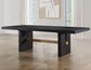 Aubrey 78-96″ Table w/18-inch Leaf, Black