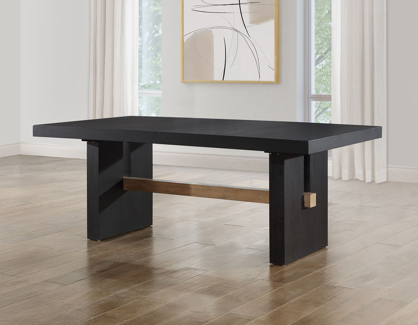 Aubrey 78-96″ Table w/18-inch Leaf, Black