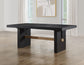 Aubrey 78-96″ Table w/18-inch Leaf, Black