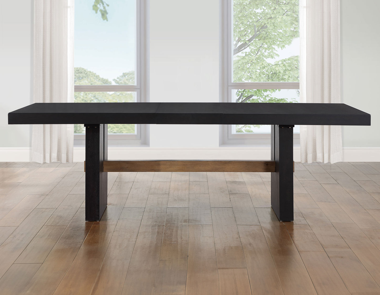 Aubrey 78-96″ Table w/18-inch Leaf, Black