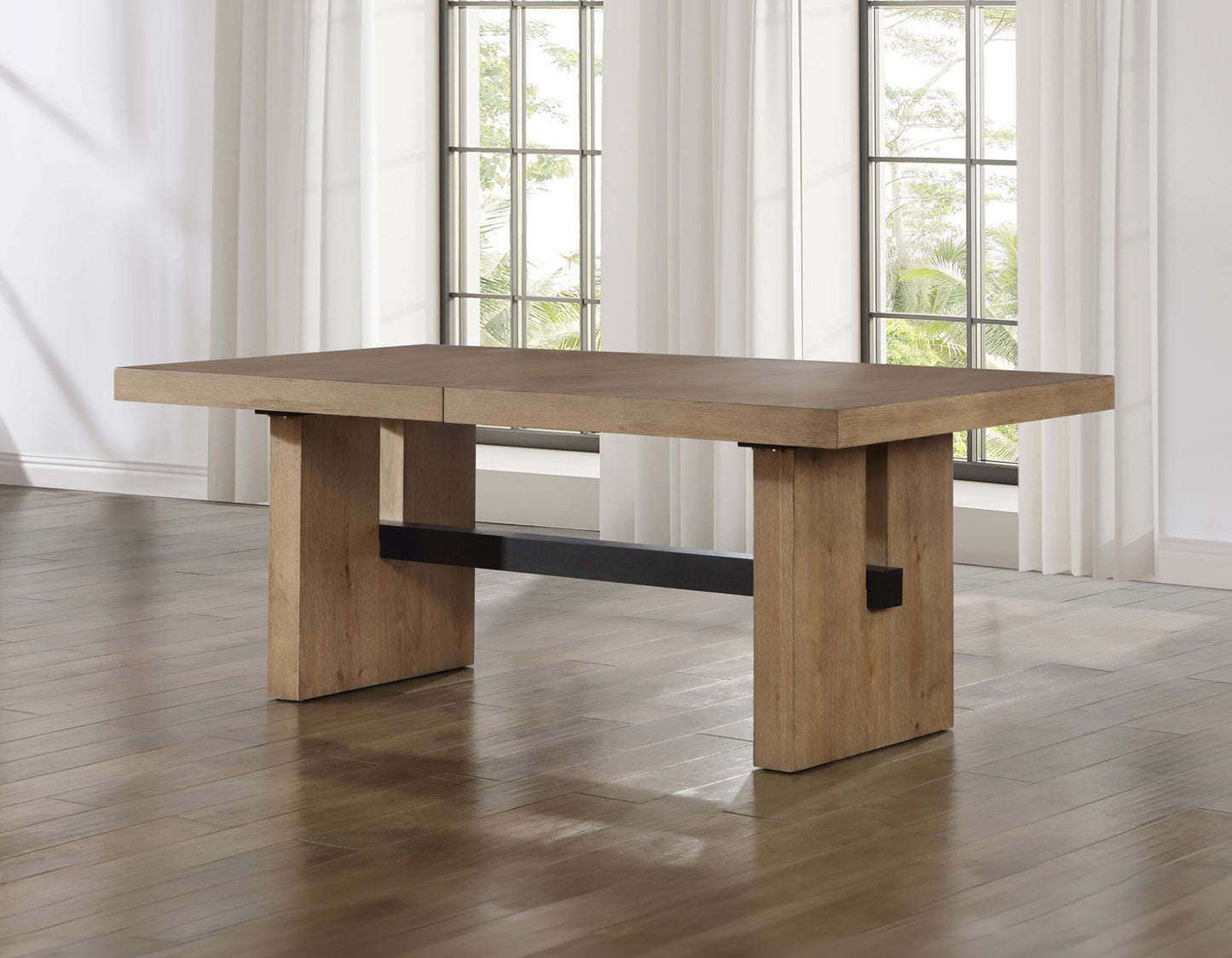 Aubrey 78-96″ Table w/18-inch Leaf, Waxed Driftwood