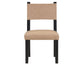 Aubrey Side Chair, Camel Vegan Leather with Black wood finish