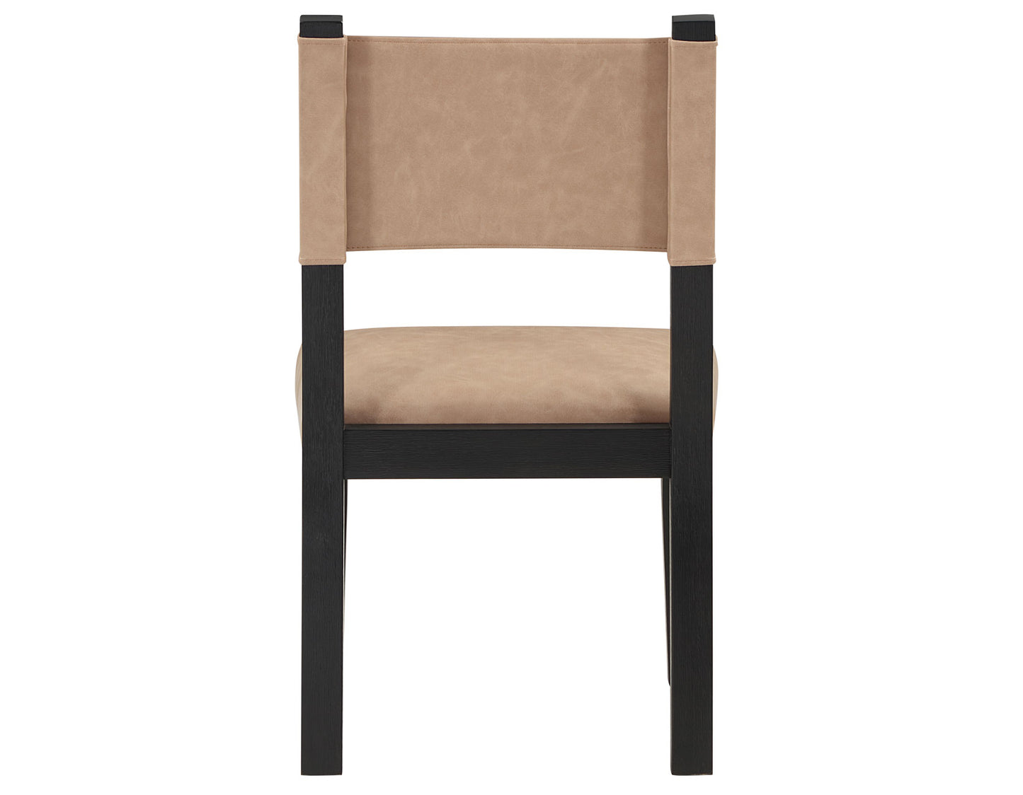 Aubrey Side Chair, Camel Vegan Leather with Black wood finish