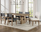 Aubrey Waxed Driftwood 7-Piece 78-96″ Dining Set