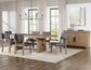 Aubrey Waxed Driftwood 7-Piece 78-96″ Dining Set