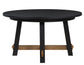 Aubrey 54″ Round Dining Table, Black with Driftwood Stretchers