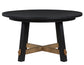 Aubrey 54″ Round Dining Table, Black with Driftwood Stretchers