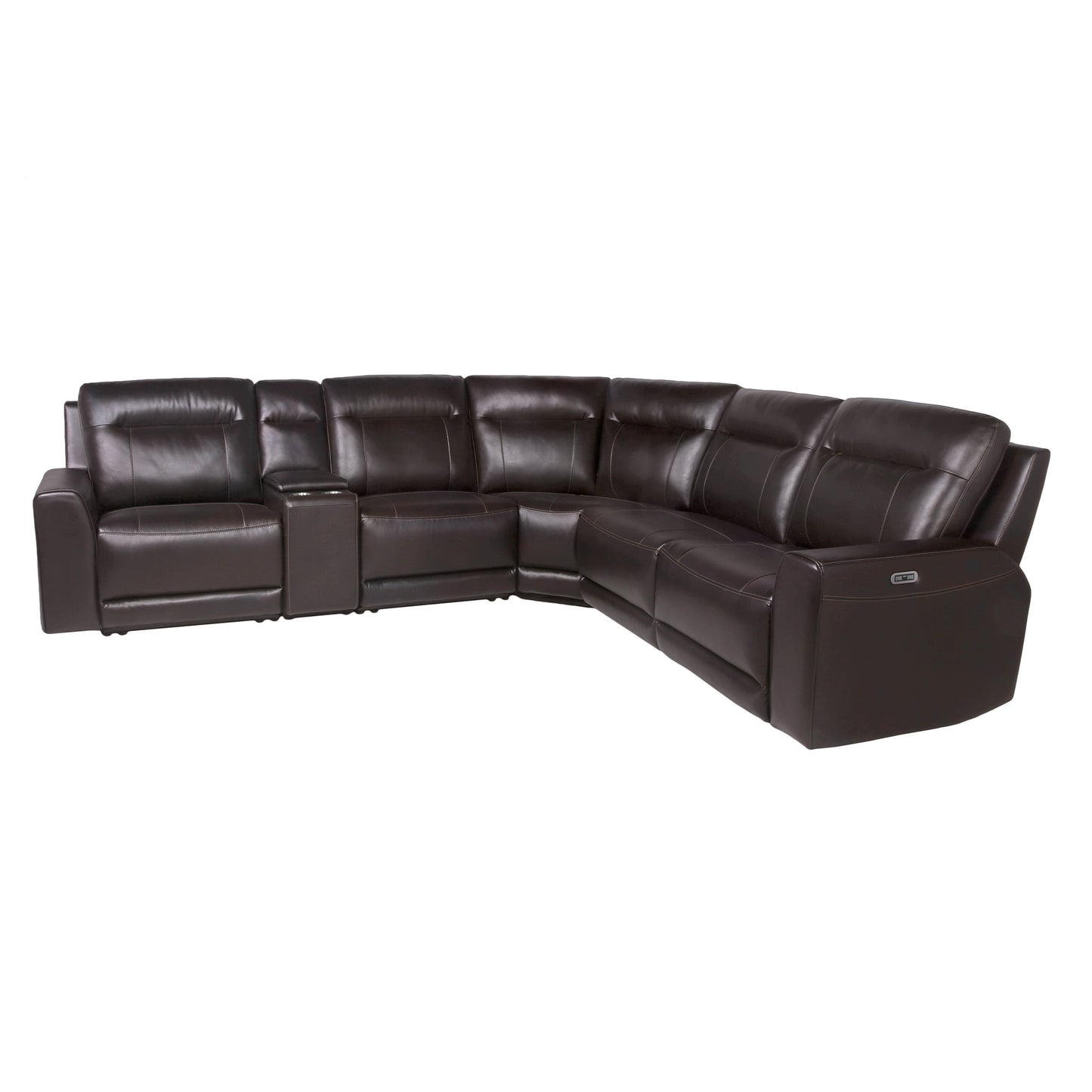 DONCELLA DUAL-POWER LEATHER 6-PIECE SECTIONAL