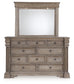 Blairhurst Queen Panel Bed with Mirrored Dresser, Chest and 2 Nightstands