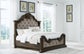 Maylee King Upholstered Bed with Mirrored Dresser, Chest and 2 Nightstands