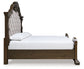 Maylee California King Upholstered Bed with Mirrored Dresser