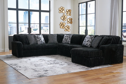 Midnight-Madness 4-Piece Sectional with Chaise