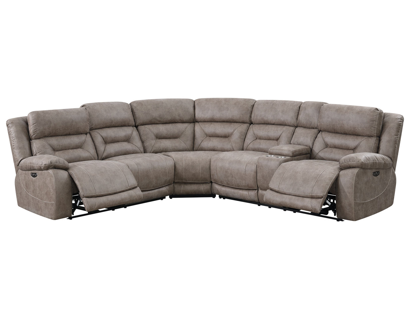 Aria 3-Piece Dual-Power Reclining Sectional, Desert Sand