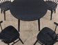 Willow 5 Piece 42-inch Round Dining Set, Black