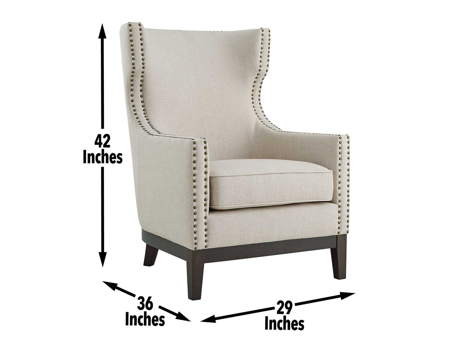 Roswell Wing Back Chair, Beige