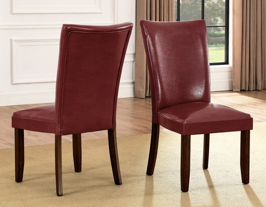 Hartford Vegan Leather Side Chair, Red