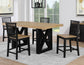 Magnolia 5-Piece 80-96-inch Black Counter Table Dining Set