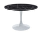 Colfax 5-Piece 45-inch
(Black Marble/White Base & 4 Blue Side Chairs)