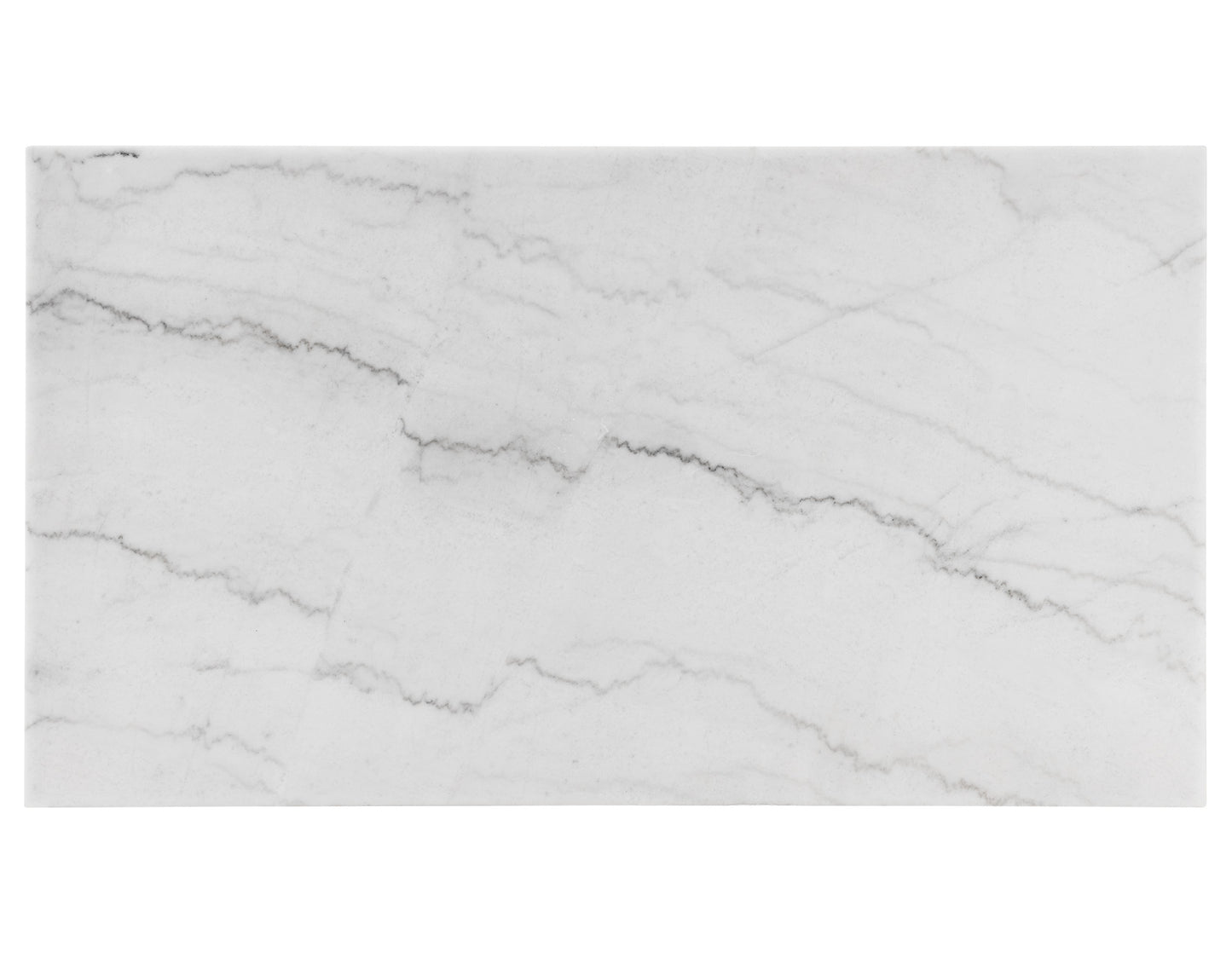 Vida 72" White Marble Top Dining Table, Black Finish