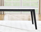 Vida 72" White Marble Top Dining Table, Black Finish