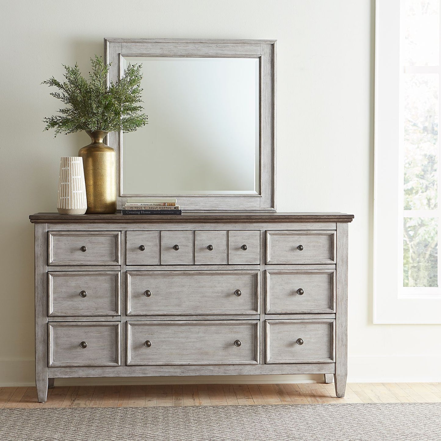 Heartland - King Panel Bed, Dresser & Mirror, Chest