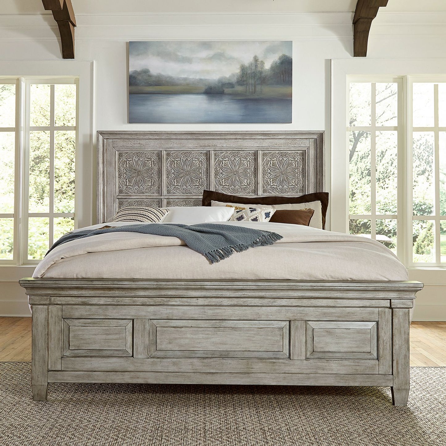 Heartland - King Opt California Panel Bed, Dresser & Mirror, Chest