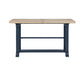 Darcy 64-82"Counter Table with 18-inch leaf, Midnight Blue and Natural Finish