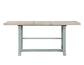 Darcy 64-82"Counter Table with 18-inch leaf, Mint Green and Natural Finish