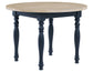 Darcy 42" Round 5-Piece DIning Set, Midnight Blue and Natural Finish