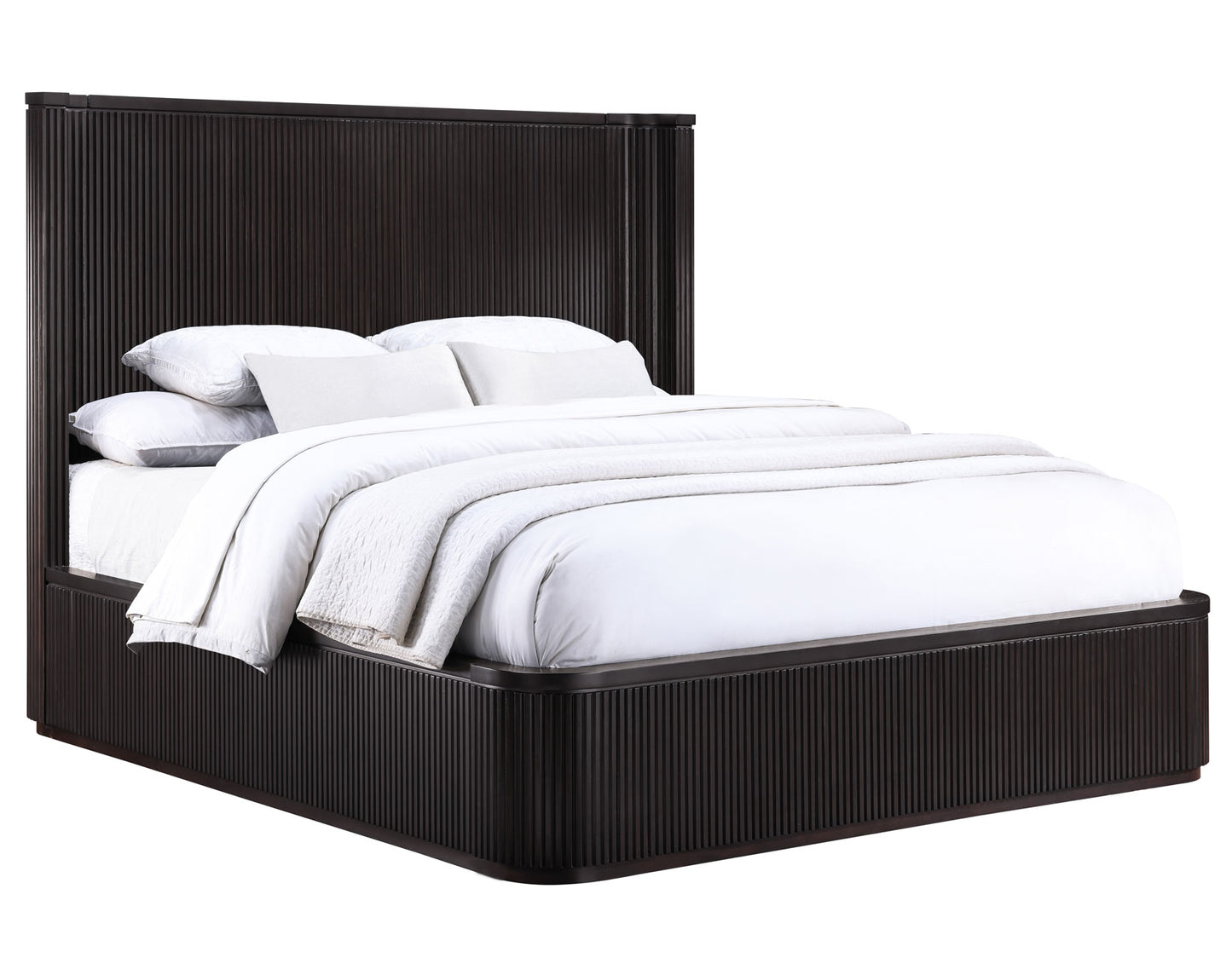 Henry Reeded Queen 4-Piece Bedroom Set, Espresso Finish