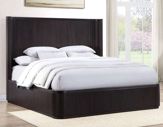 Henry Reeded King Bed, Espresso Finish