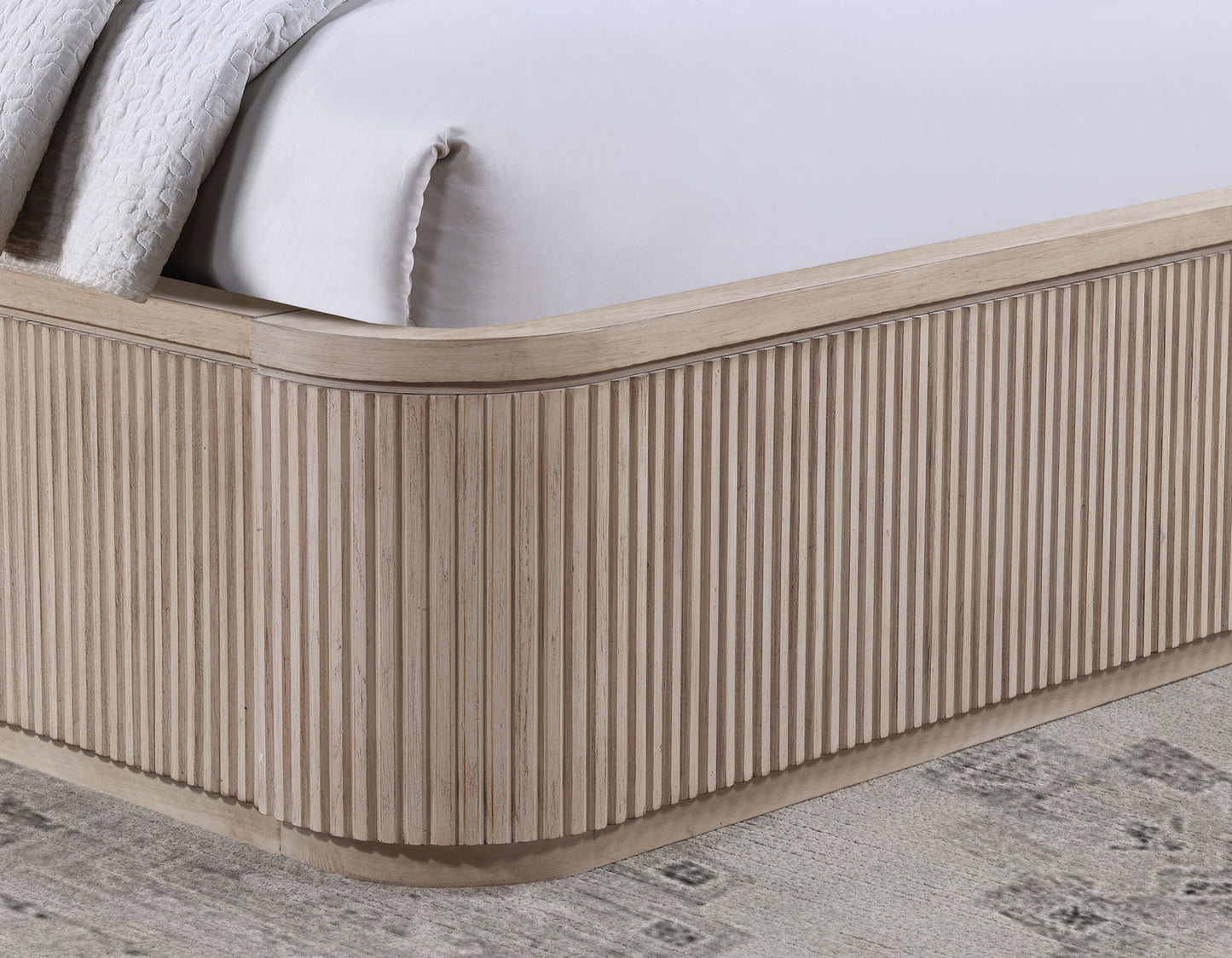 Henry Reeded King Bed, Tan Finish