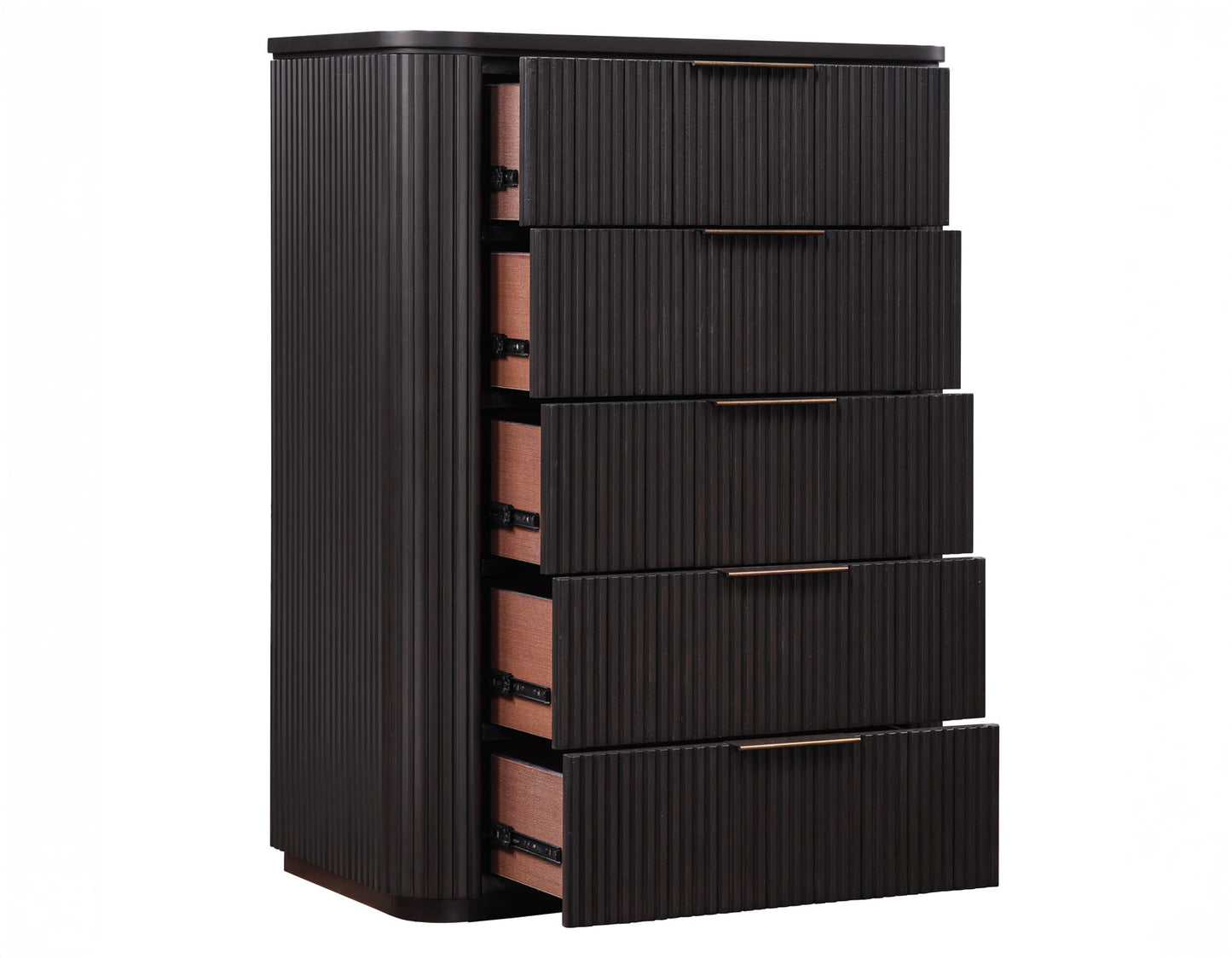 Henry 5-Drawer Reeded Chest, Espresso Finish