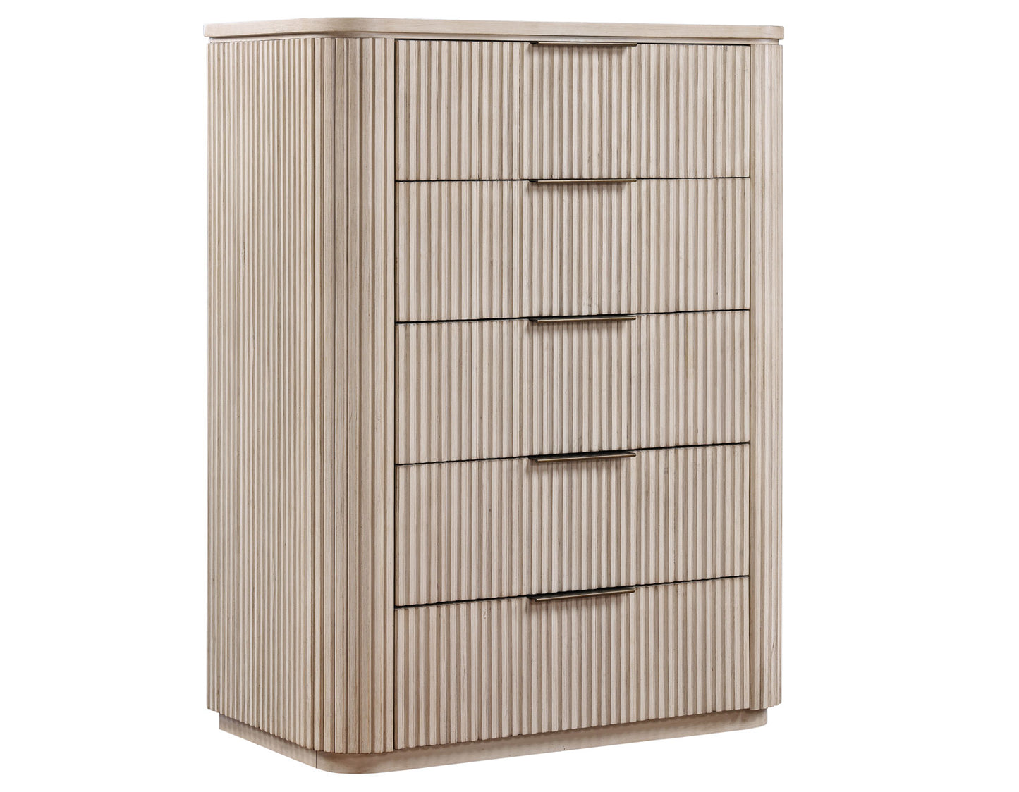 Henry 5-Drawer Reeded Chest, Tan Finish